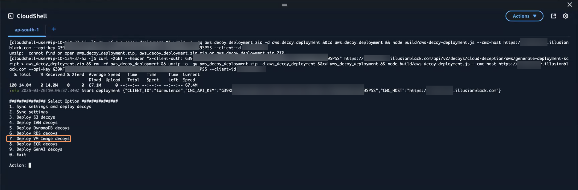 Running Deployment Script in AWS CloudShell