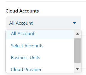 Select the required cloud accounts