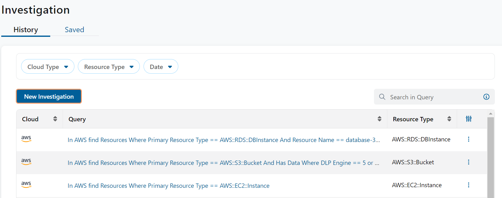 Adding a new investigation