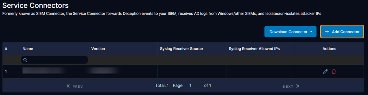 [SIEM Connectorを追加]オプション