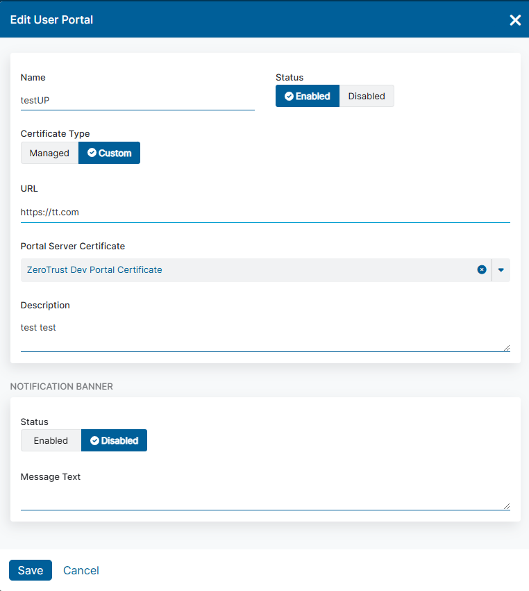 ユーザーポータルの編集 | Zscaler