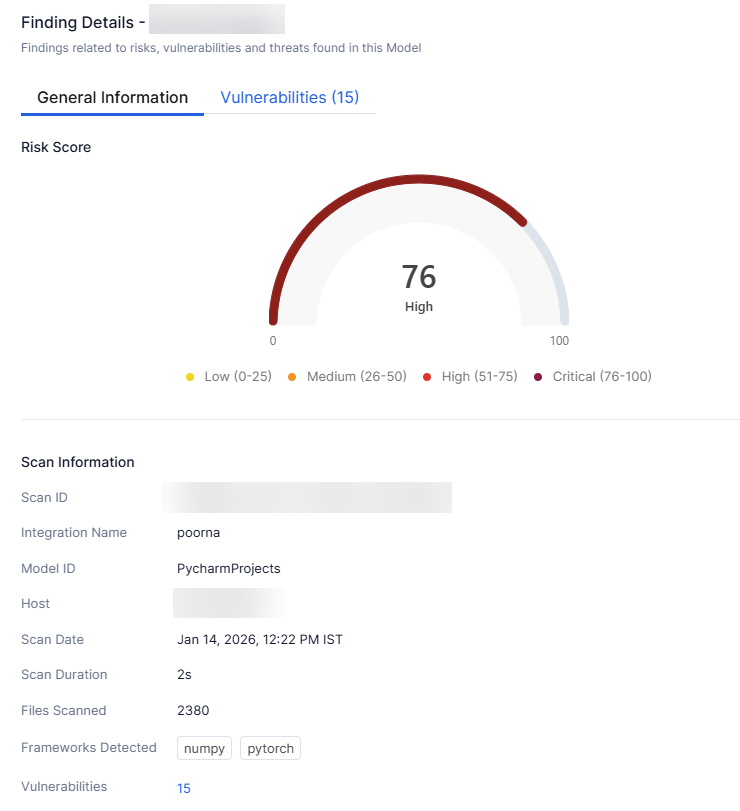 Viewing Scan Results for AI Models | Zscaler
