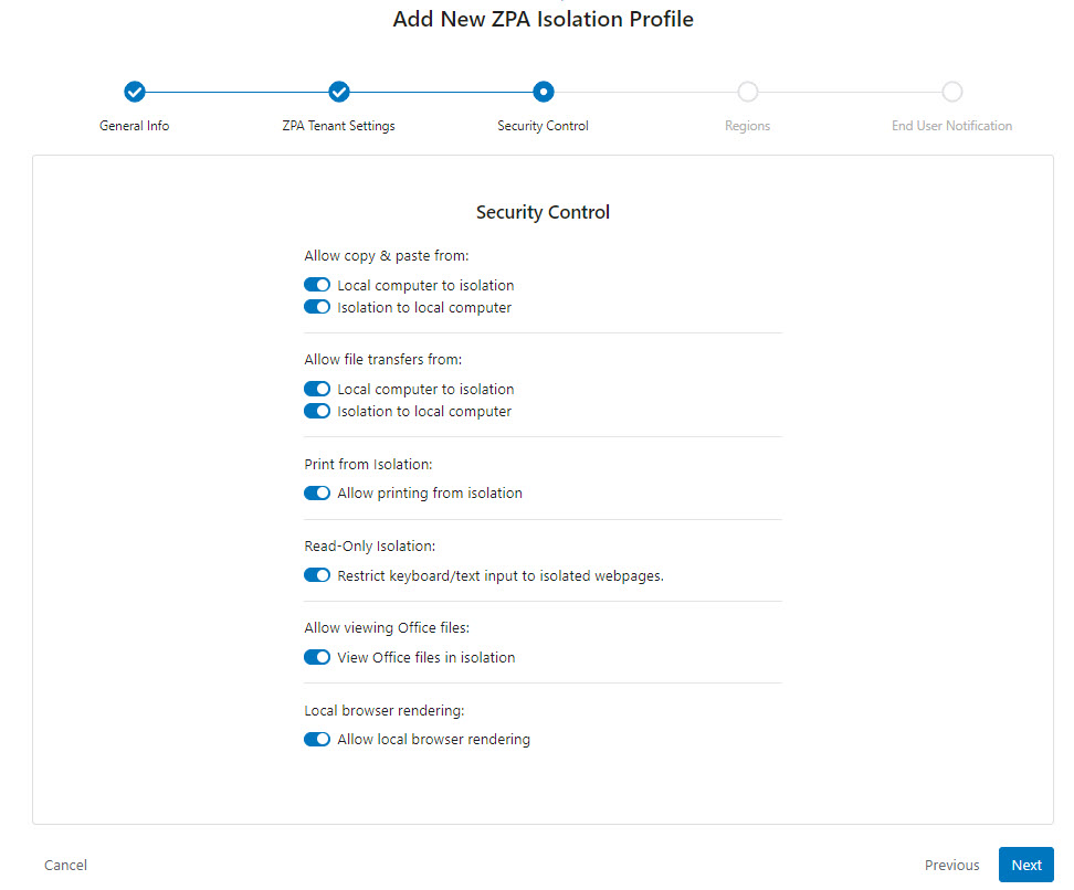 Creating a ZPA Isolation Profile for Cloud Browser Isolation Zscaler