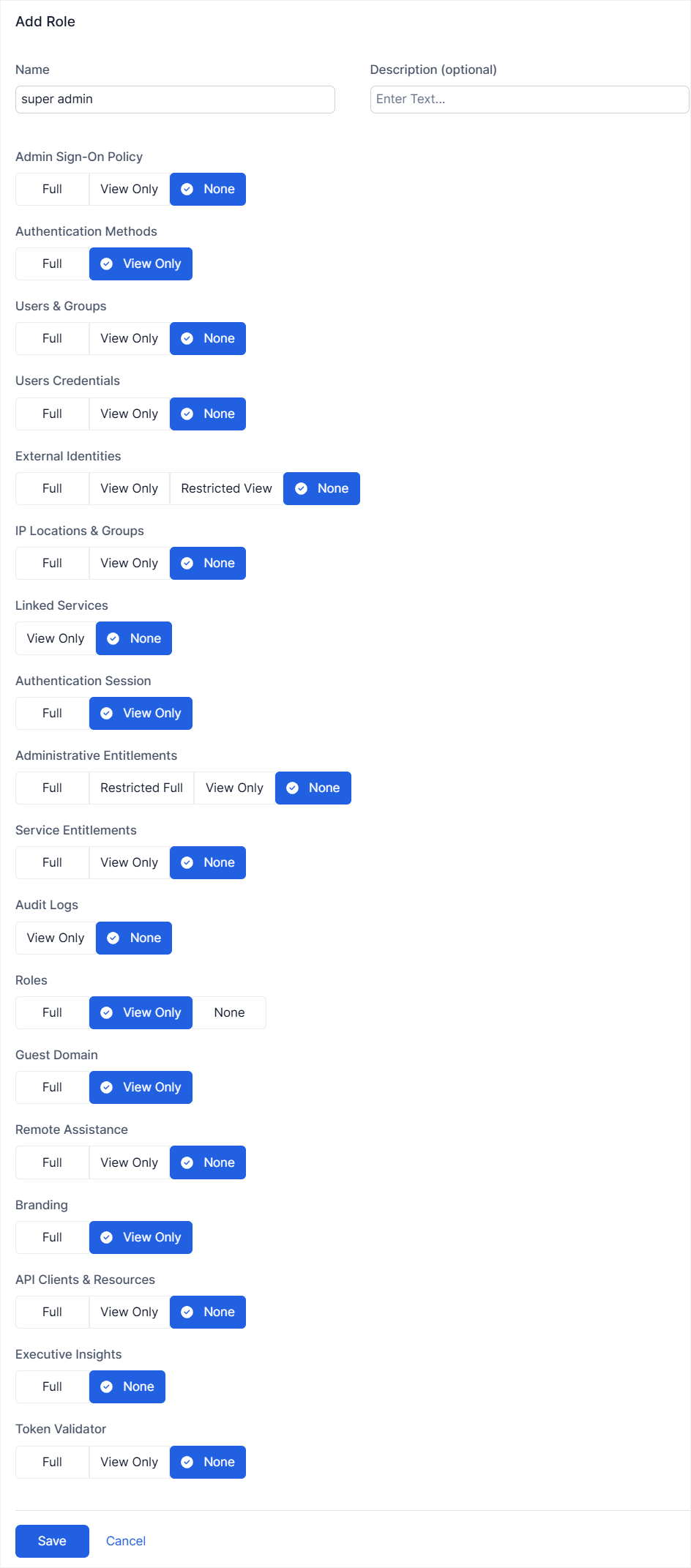 ZIdentity管理者ロールの追加 | Zscaler