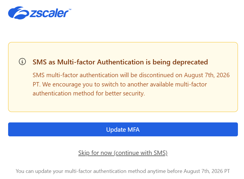 MSM様確認用 Configuring Multi-Factor Authentication | Zscaler