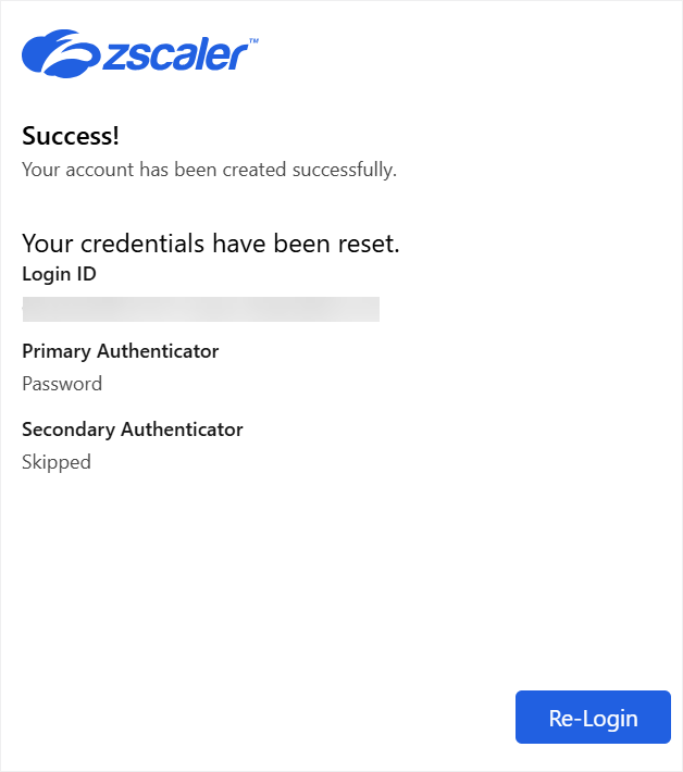 ログイン資格情報またはMFAのリセット | Zscaler