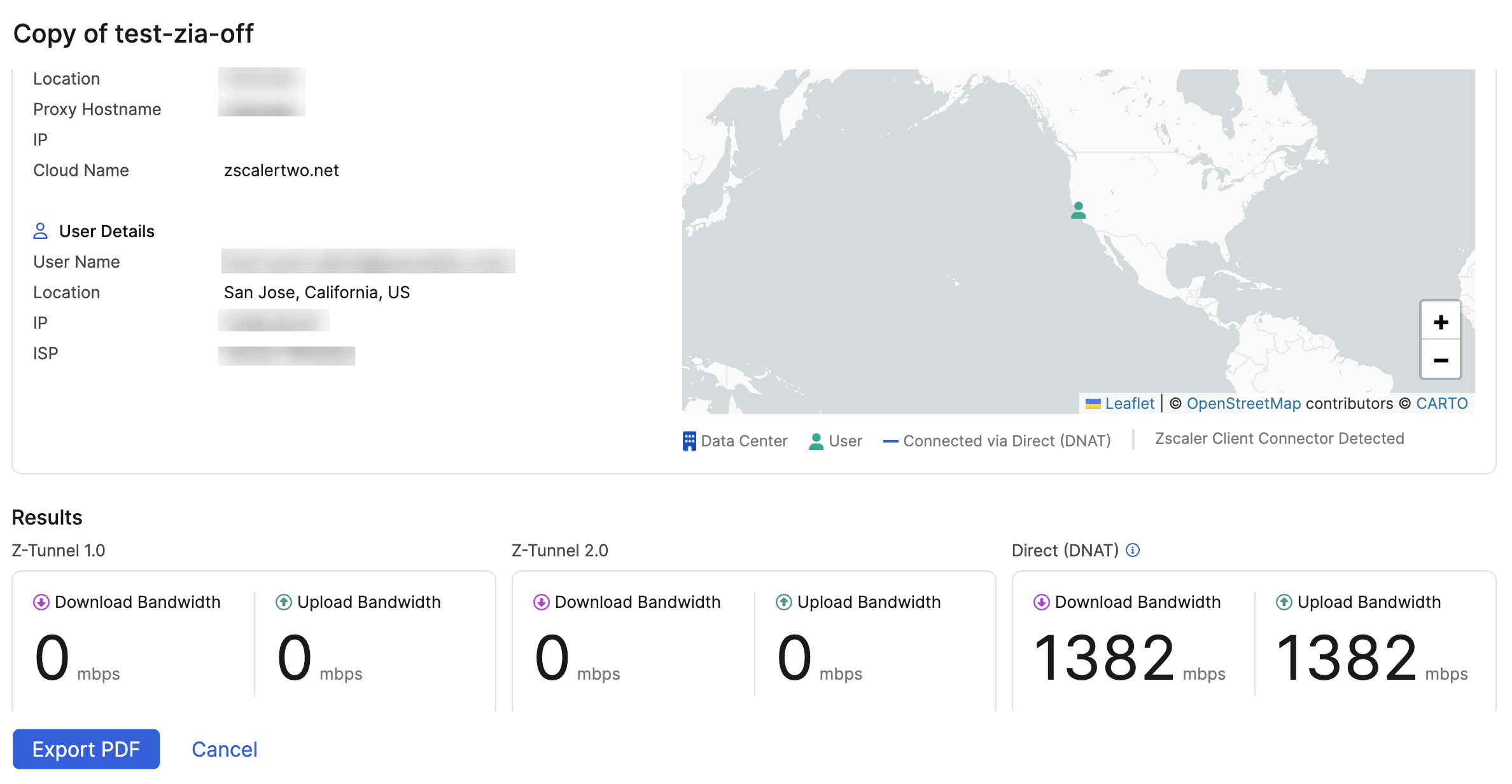 Viewing Diagnostics Session Results | Zscaler