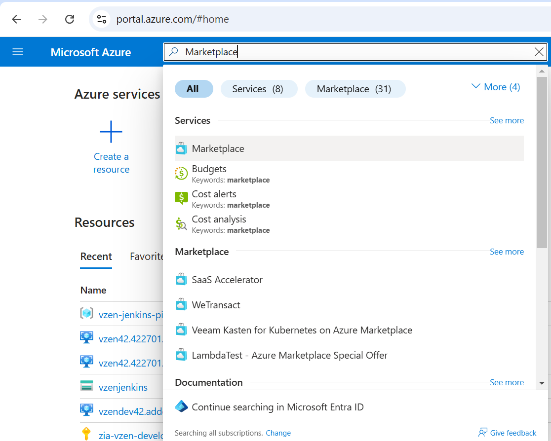 Configuring Virtual Service Edge for Microsoft Azure | Zscaler