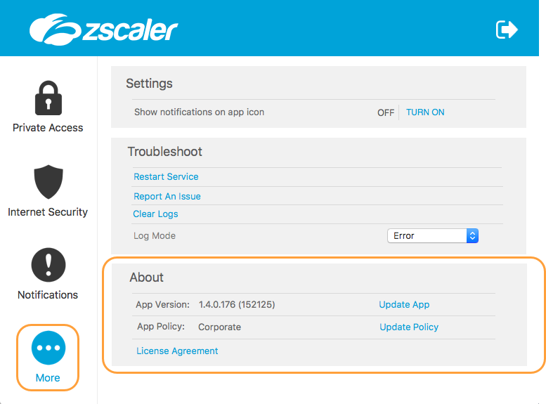 Viewing Information About The Zscaler App (macOS) | Zscaler