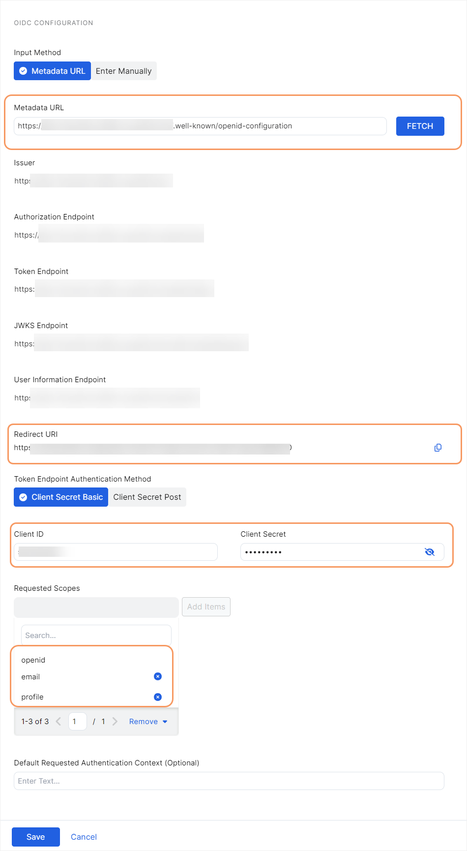 OIDC Configuration in ZIdentity Admin Portal