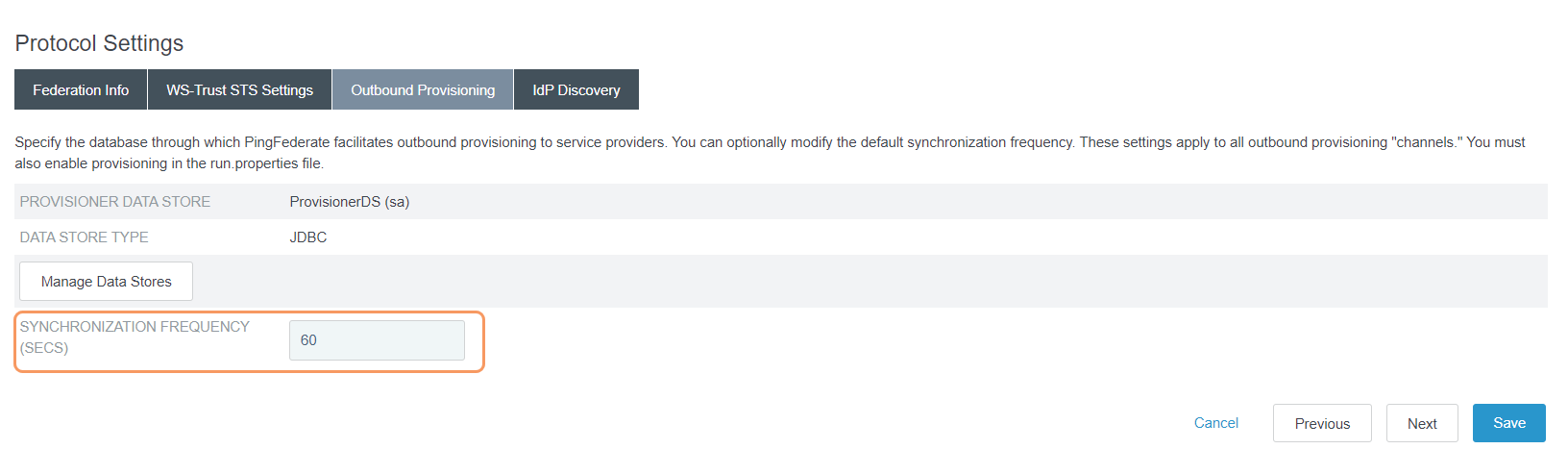 Protocol Settings Tab in PingFederate Admin Console