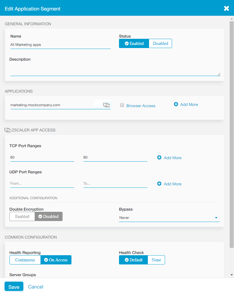 Editing Application Segments | Zscaler