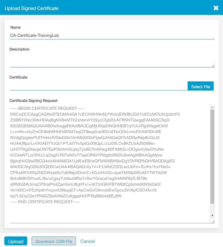 Uploading Enrollment (CA) Certificates and the Certificate Chain